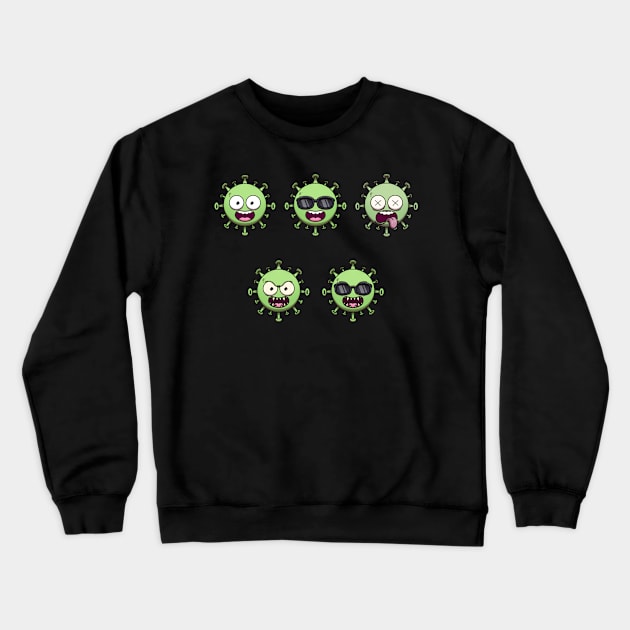 Funny Corona Virus Characters Crewneck Sweatshirt by TheMaskedTooner